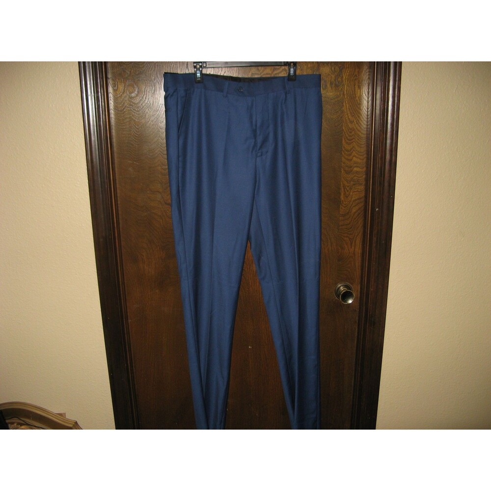 Mens Demantie Tailored Fit Trousers Slacks Pants Blue Sz SEE DESC NWT $449 MSRP